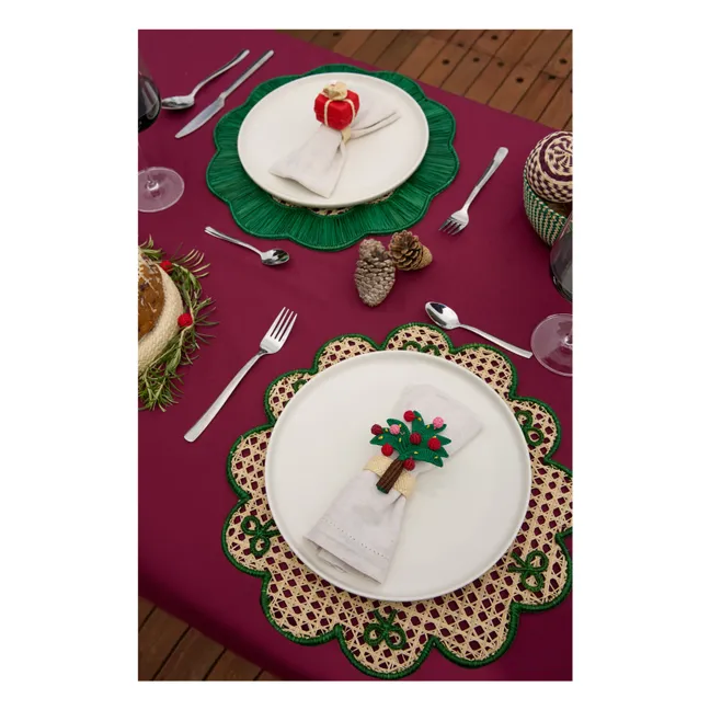 Rond de serviette Cadeau de Noël | Vert