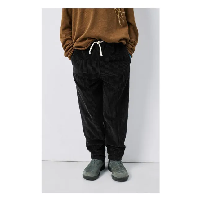 Pantalon Velours Côtelé Padow Coton Bio | Noir