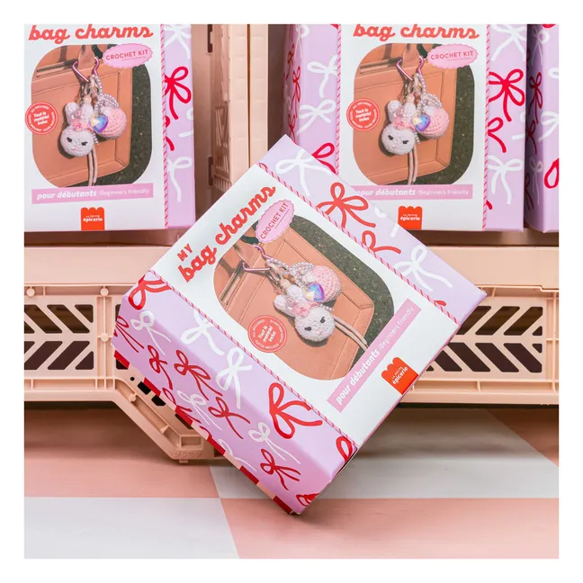 Kit de charms en crochet - Glam Pink