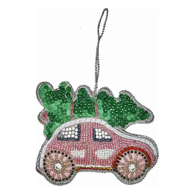 Christmas bauble Car and tree | Red