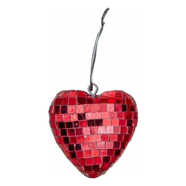 Disco Heart bauble | Red