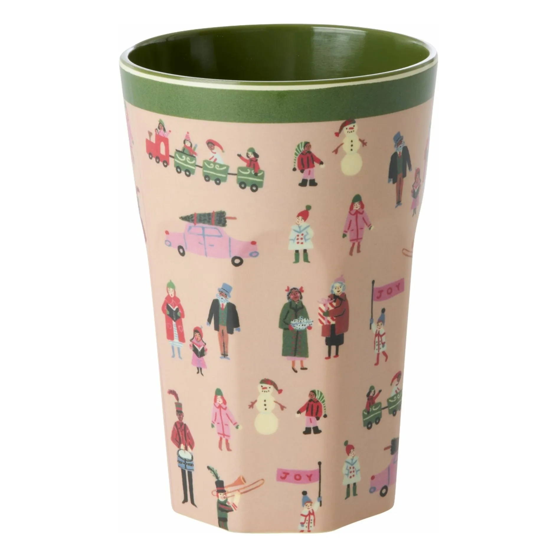 Rice Pale Pink Holiday Melamine Glass