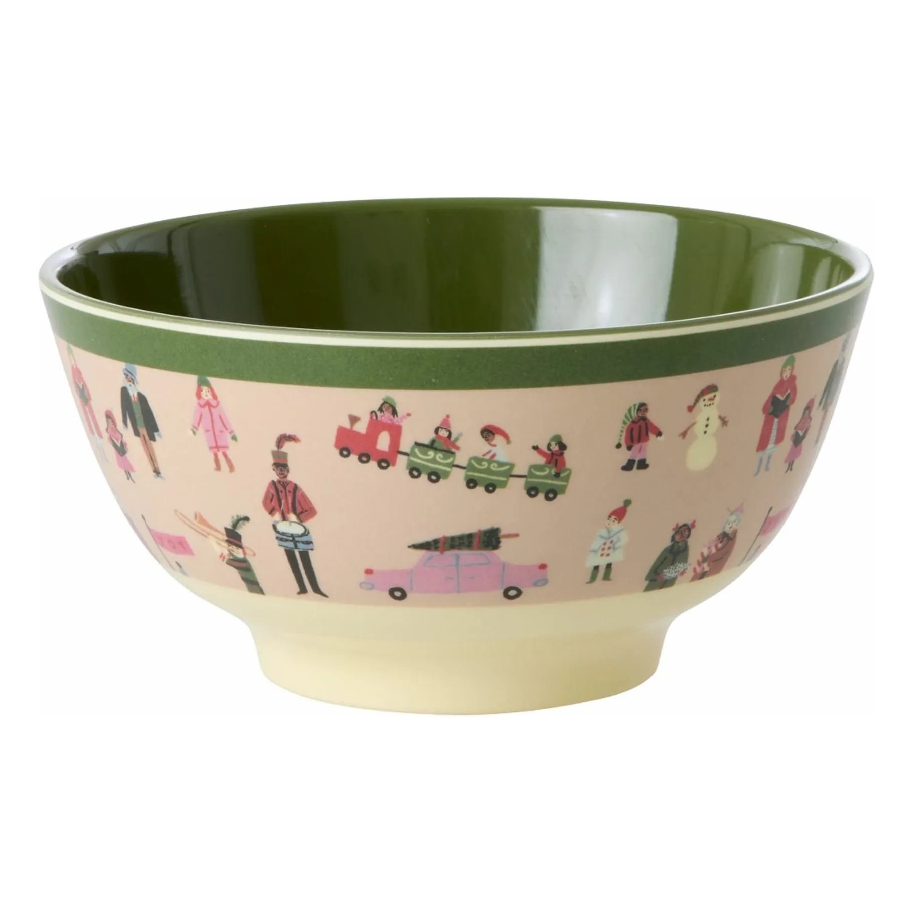 Rice Pale Pink Holiday Melamine Bowl
