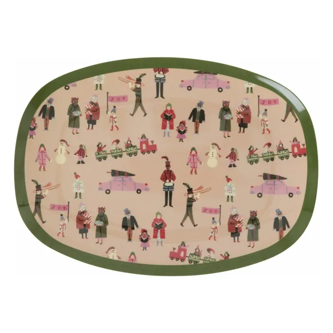 Plat rectangle en mélamine Holiday | Rose pâle