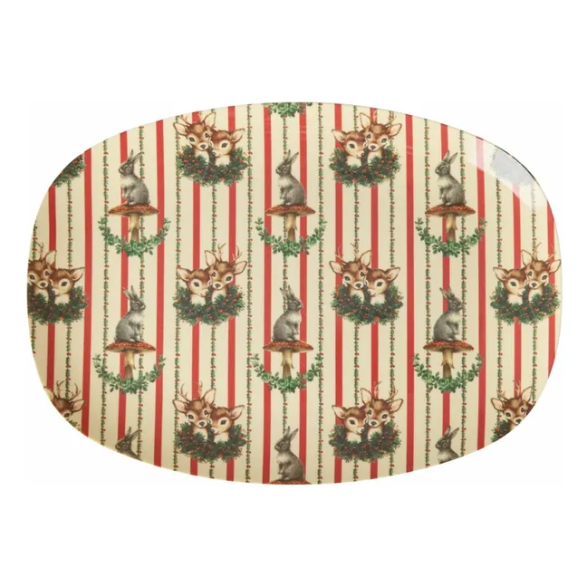 Plat rectangle en mélamine Sweet Forest | Crème