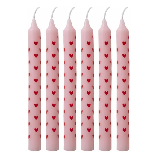 Hearts candles - Set of 2 | Pink