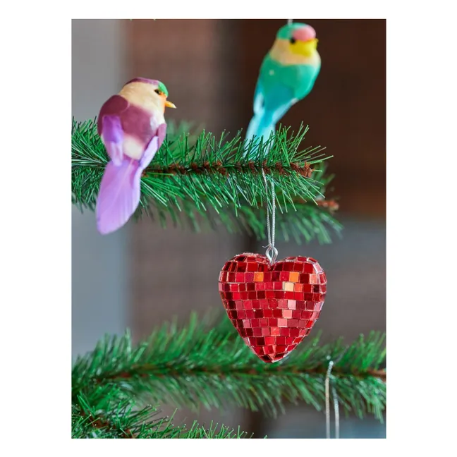 Disco Heart bauble | Red