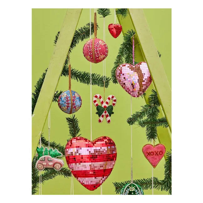 Disco Heart bauble | Red
