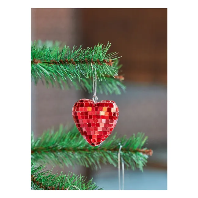 Disco Heart bauble | Red