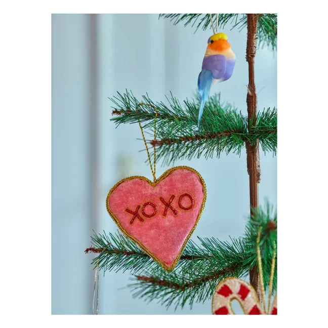 Xoxo Heart Christmas bauble | Pink