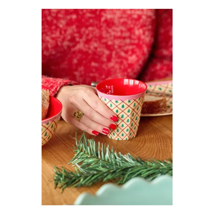 Verre en mélamine Sapins | Crème- Image produit n°1