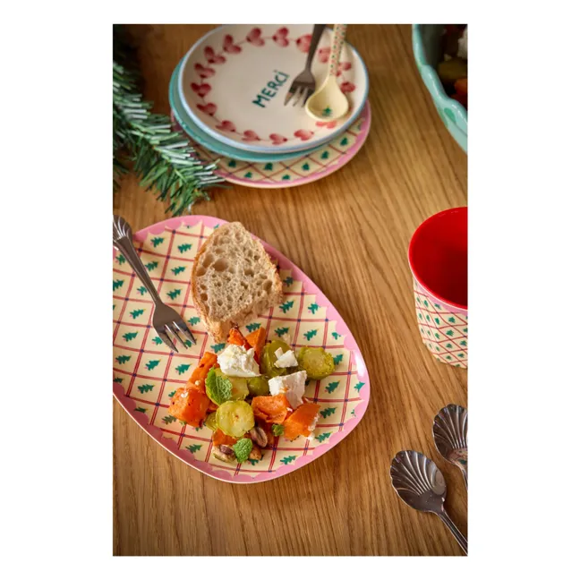 Rectangular melamine dish Firs | Cream