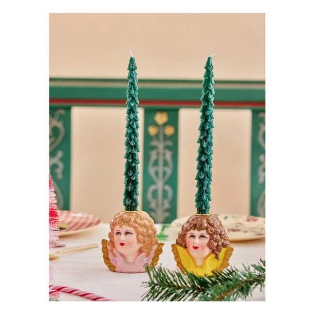 Fir Tree LED Candles - Set of 2 | Dark green