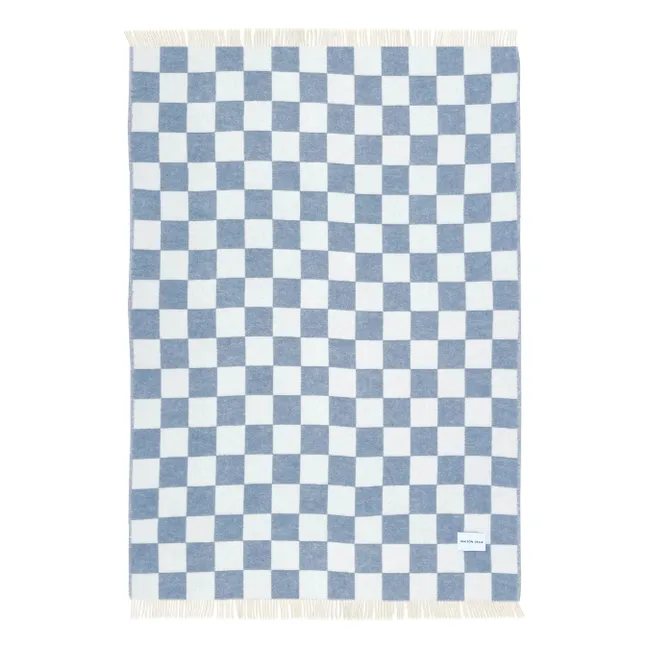 Manta de lana Damier | Azul