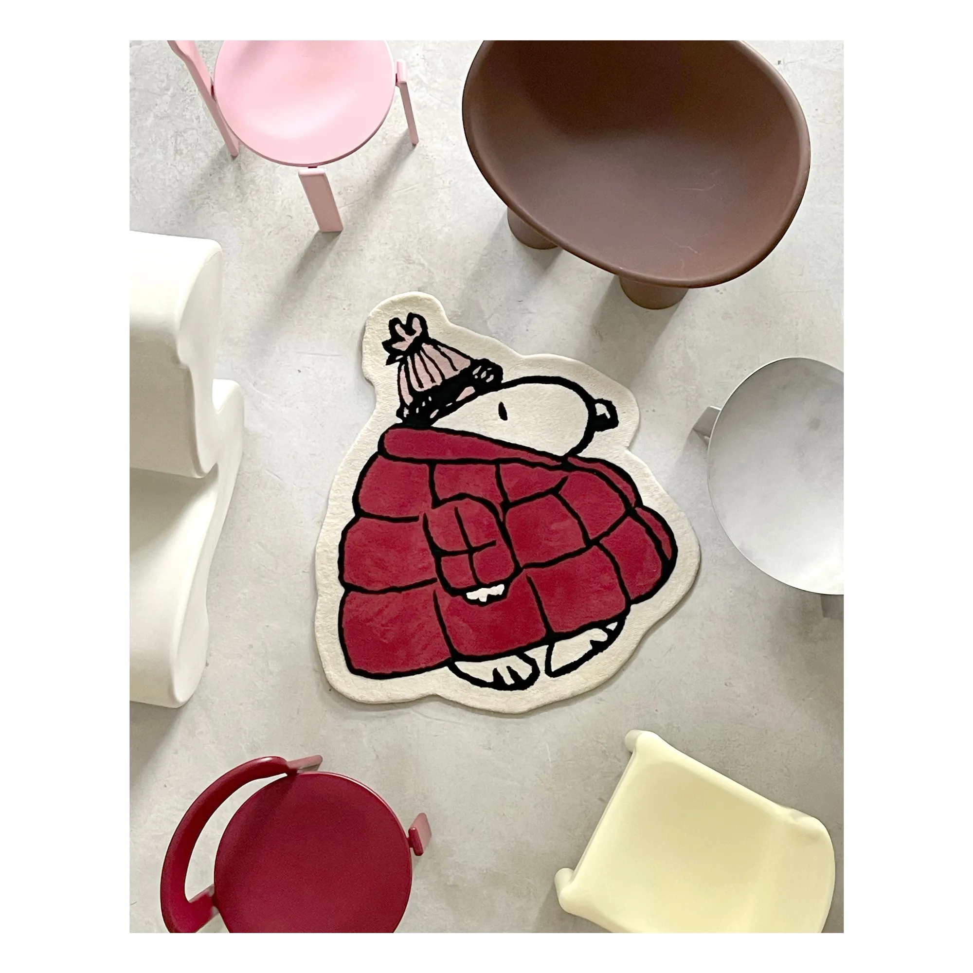 Tapis Peanuts Doudoune | Rouge- Image produit n°2