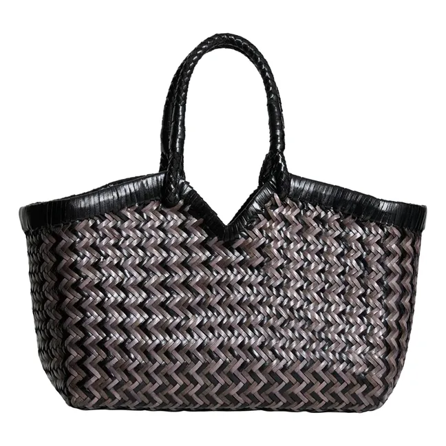 Tote Crudelia Zig Zag in pelle | Grigio