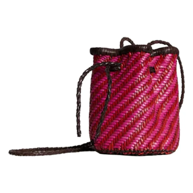 Borsa in pelle a righe Fridé | Magenta