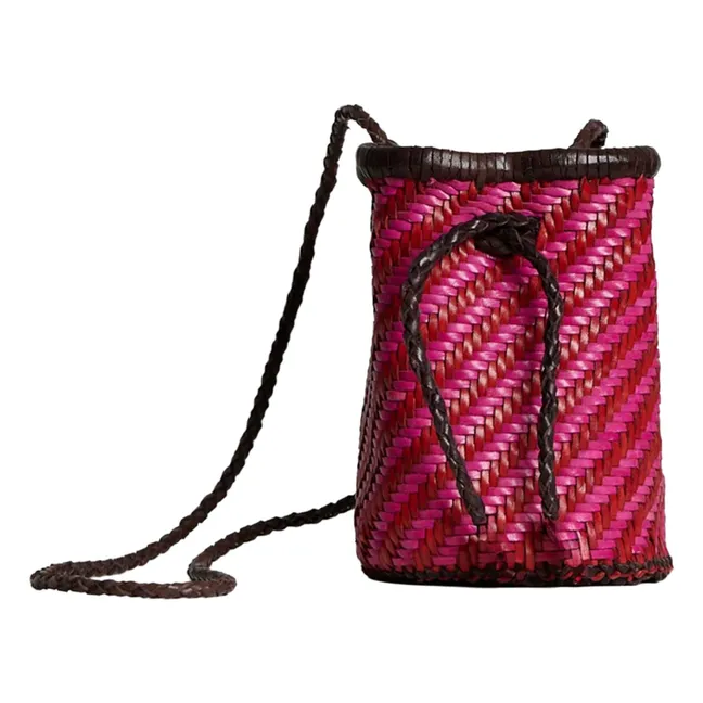 Tasche Frid Gestreift Leder | Magenta