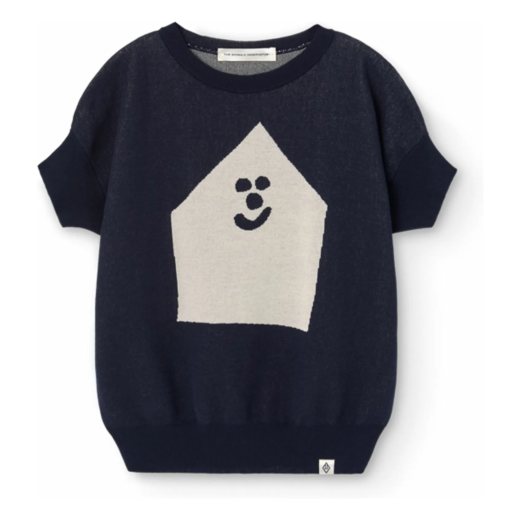 The Animals Observatory Dark Blue Bat Short Sleeve Sweater