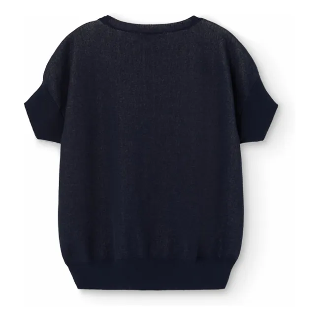 Pull Manches Courtes Bat | Bleu foncé