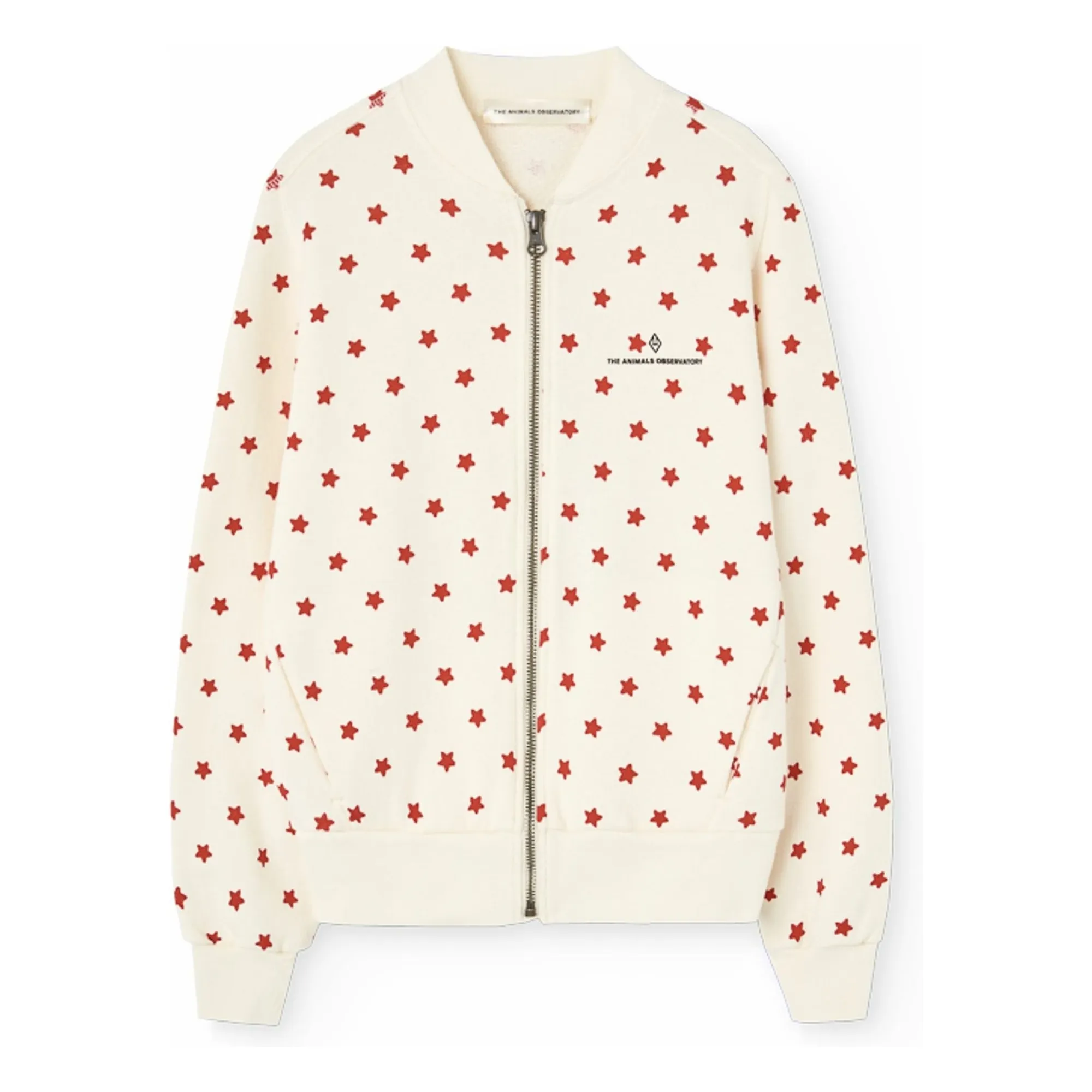 The Animals Observatory White Zebra Stars Zip Jacket