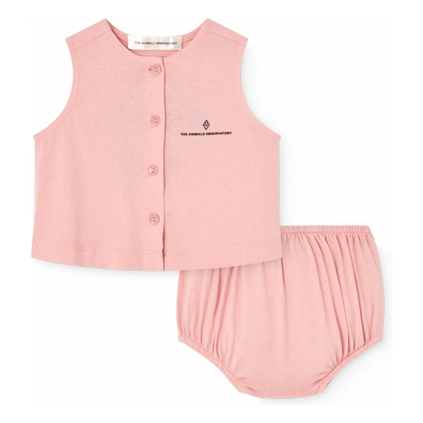 Ensemble Top et Bloomer Newt Danseuse Coton Bio | Rose- Image produit n°0