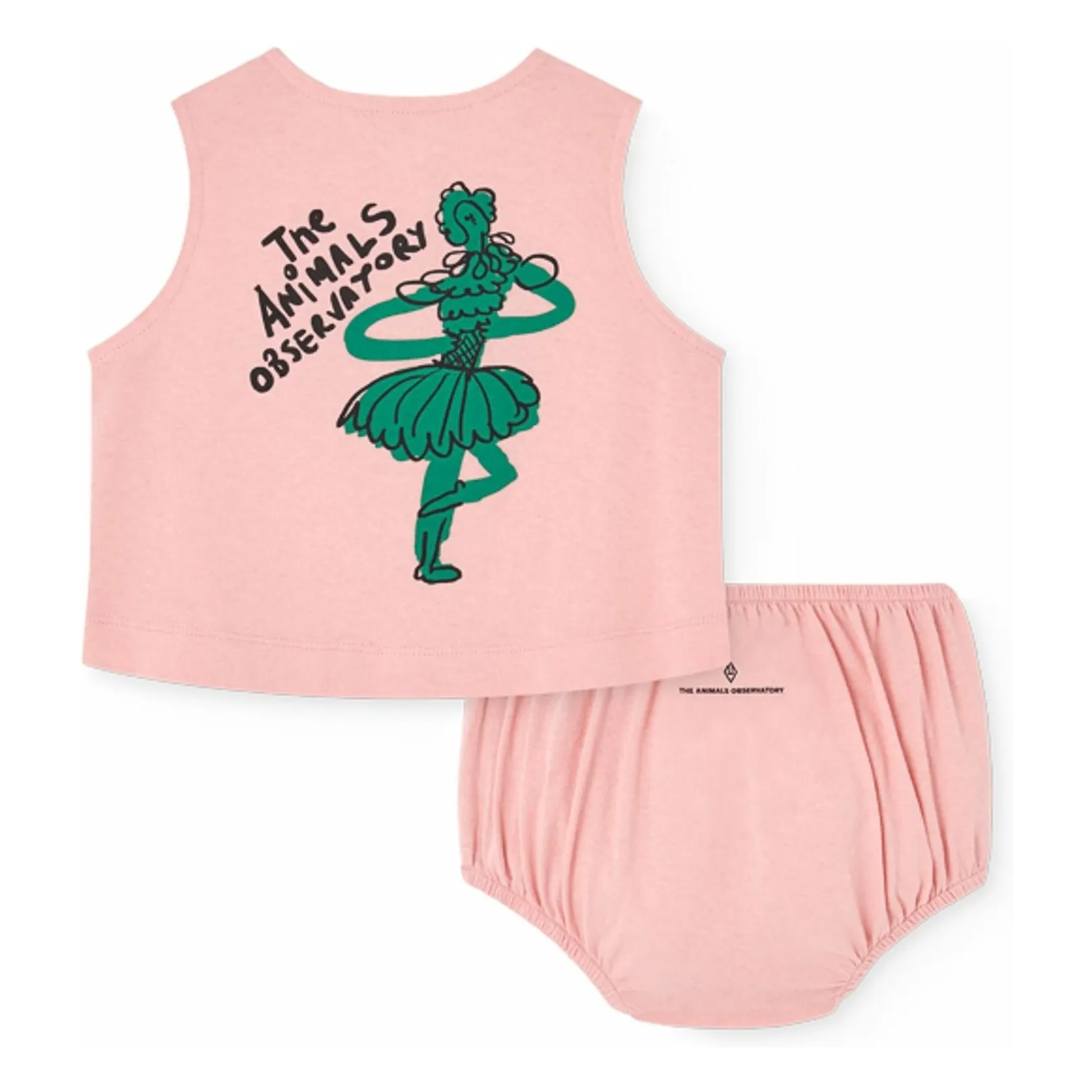 Ensemble Top et Bloomer Newt Danseuse Coton Bio | Rose- Image produit n°1