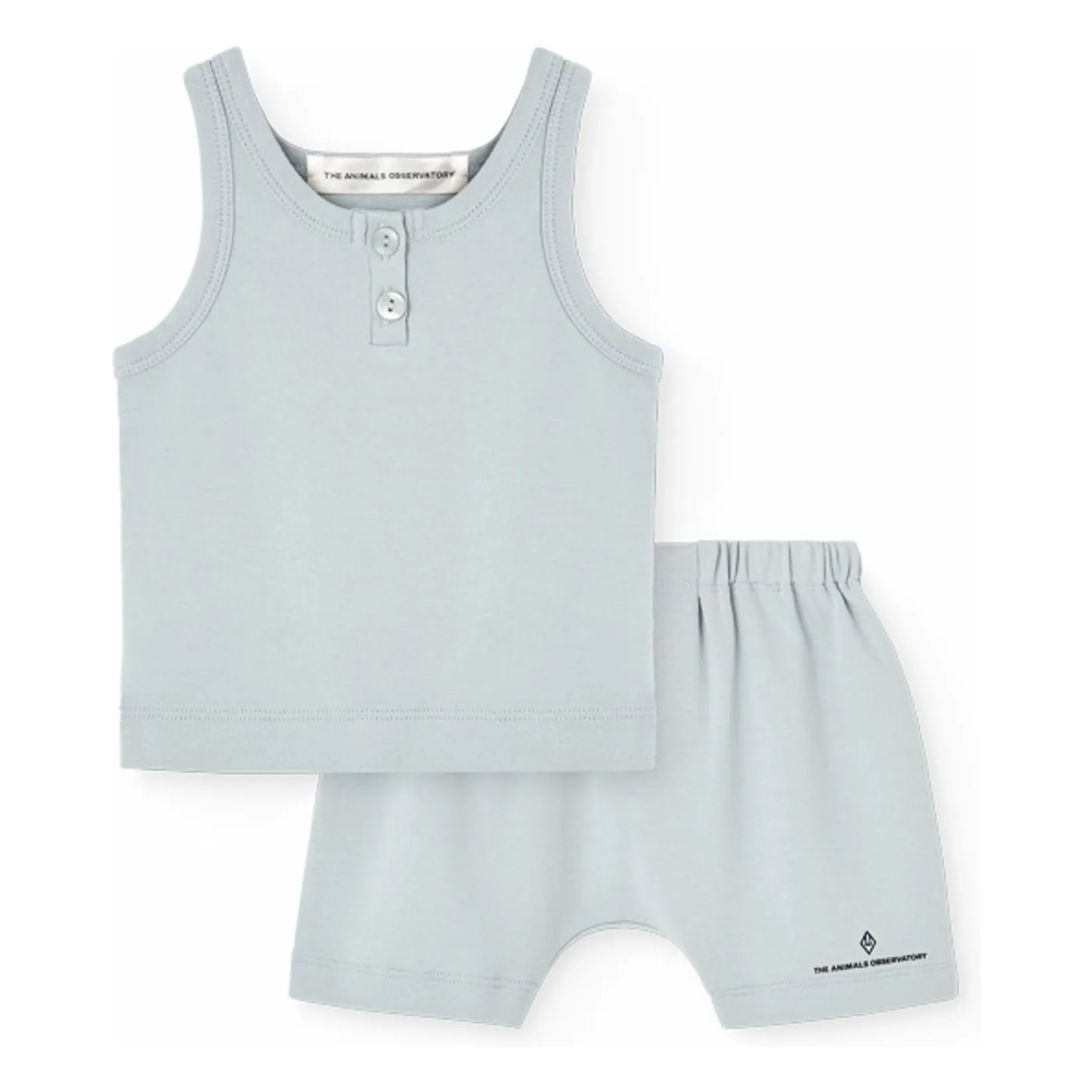 The Animals Observatory Pale Blue Daug Tank Top And Shorts Set