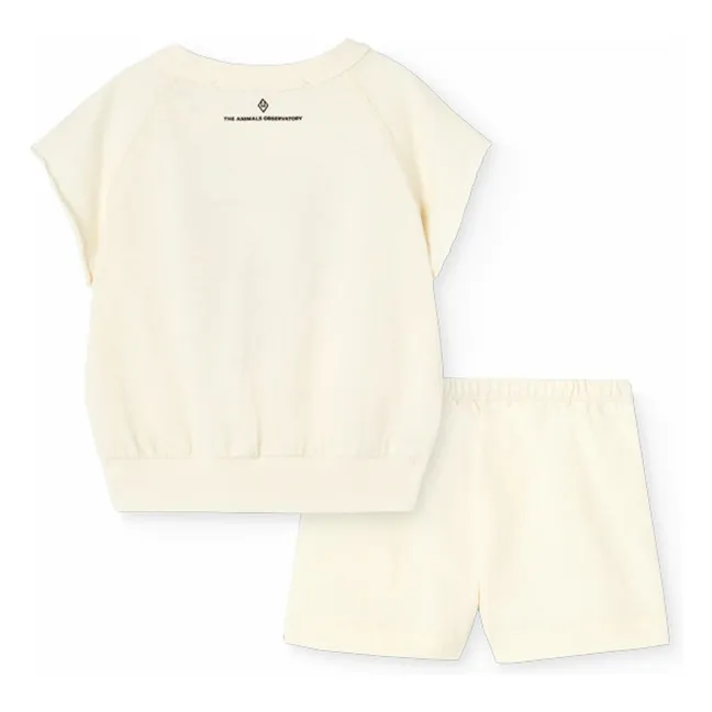 Mes Amis Organic Cotton Alpaca Top and Shorts Set | White