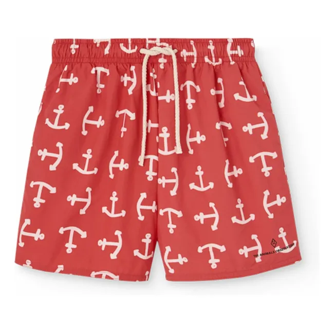 Puppy Anchors UV Protection Swim Shorts | Red