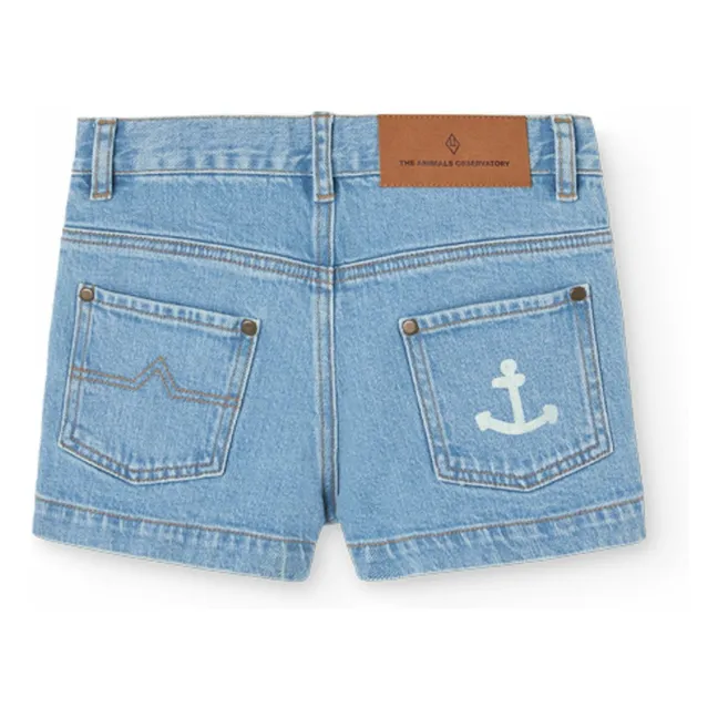Short Denim Pig Coton Bio | Bleu