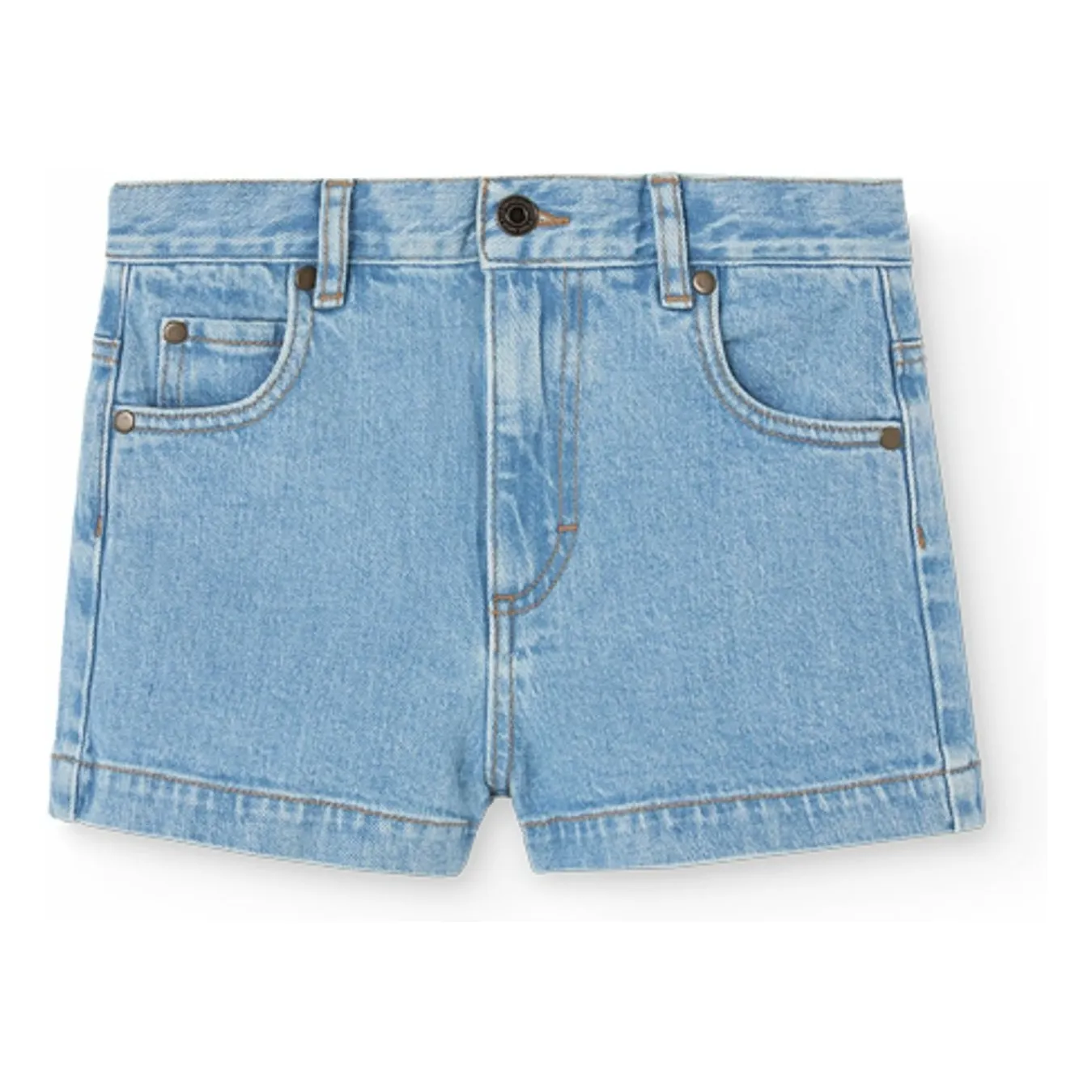 The Animals Observatory Blue Denim Pig Organic Cotton Shorts