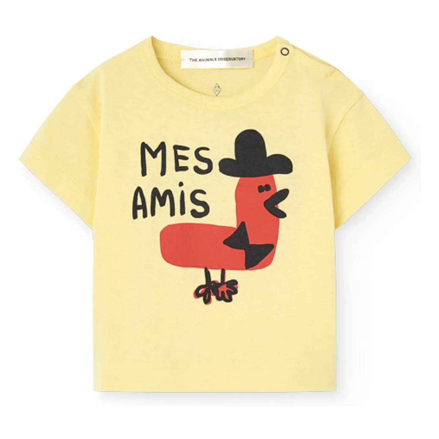 The Animals Observatory Yellow Mes Amis Pangolin T-Shirt Organic Cotton