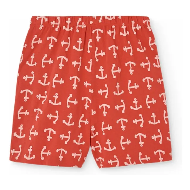 Short Mole Ancres Coton Bio | Rouge