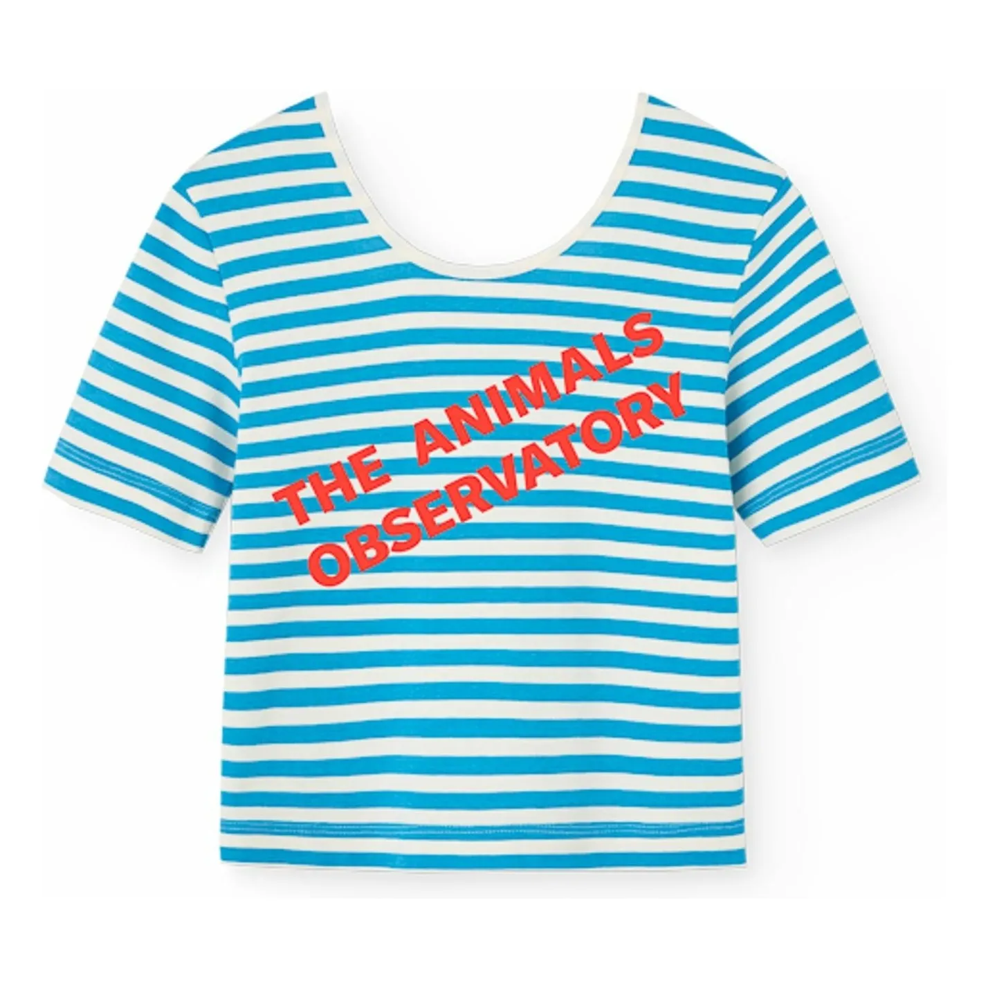 The Animals Observatory Blue Striped Hippo T-Shirt