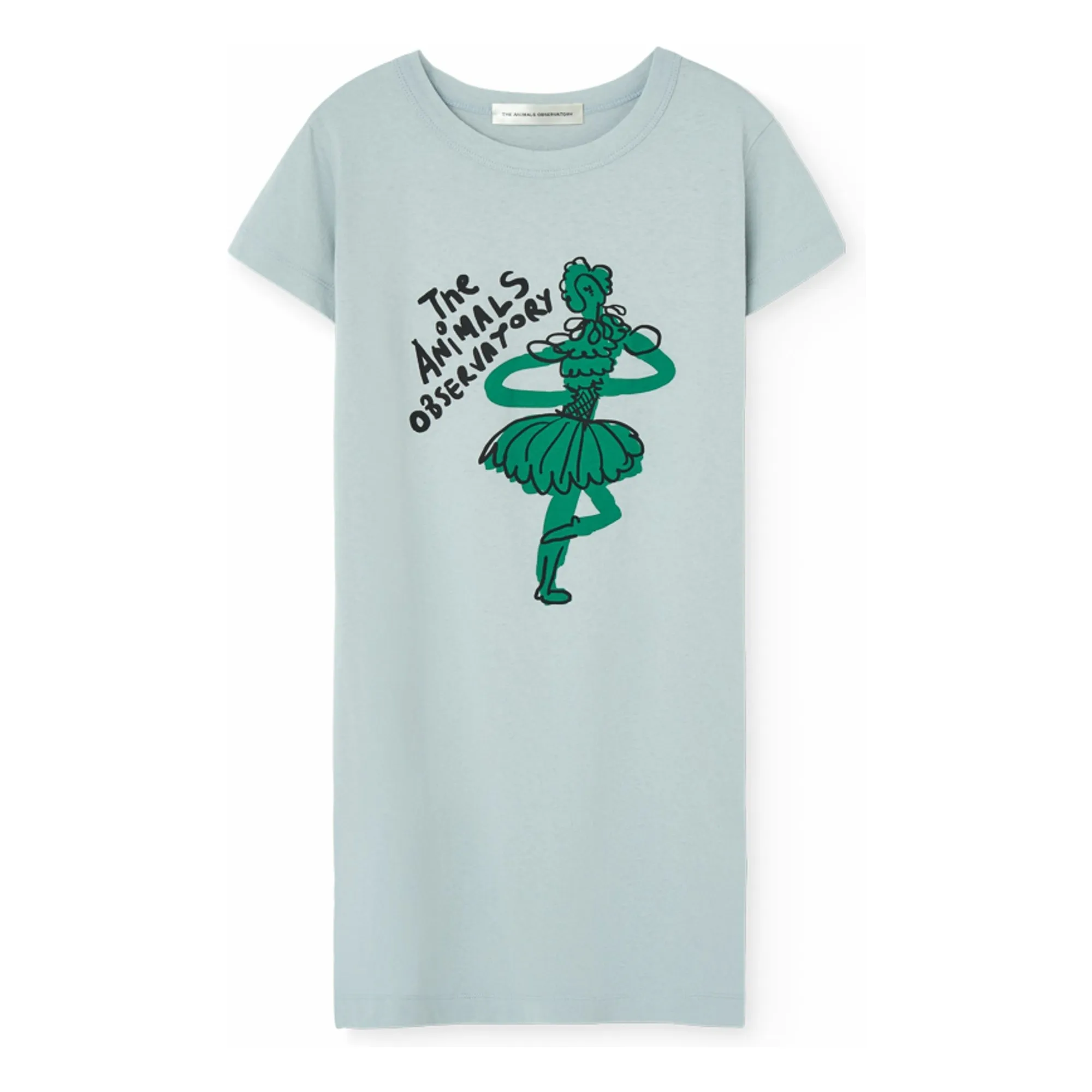 The Animals Observatory Pale Blue Gorilla Dancer Dress Organic Cotton