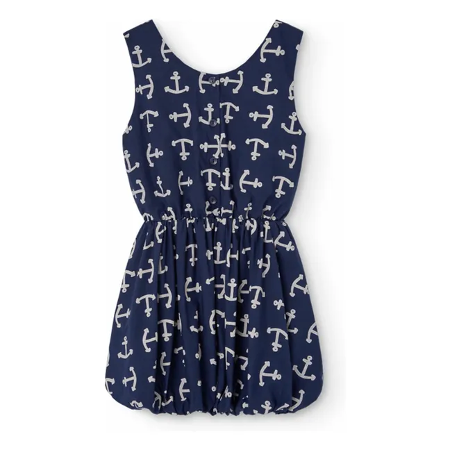 Vestido Flamingo de algodón orgánico | Azul Marino