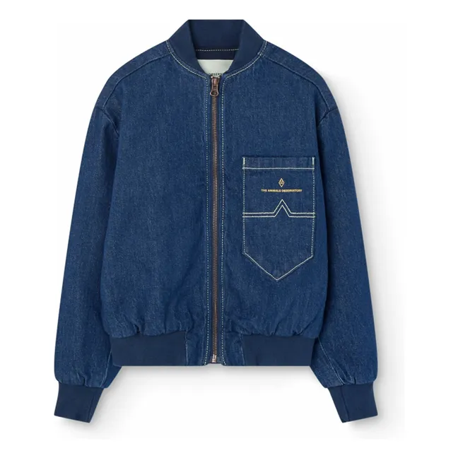 Bomber de algodón orgánico Denim Finch | Azul oscuro