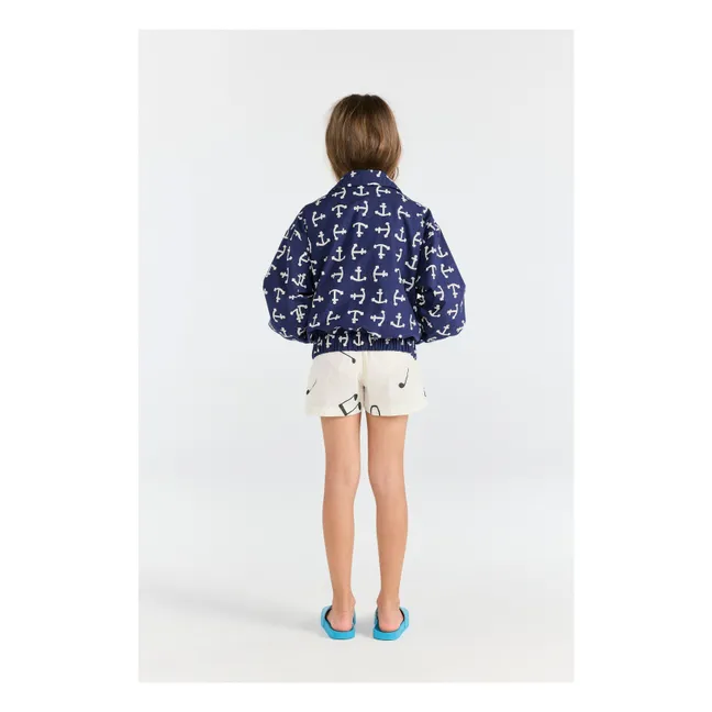 Bomber Tiger Ancres Coton Bio | Bleu foncé