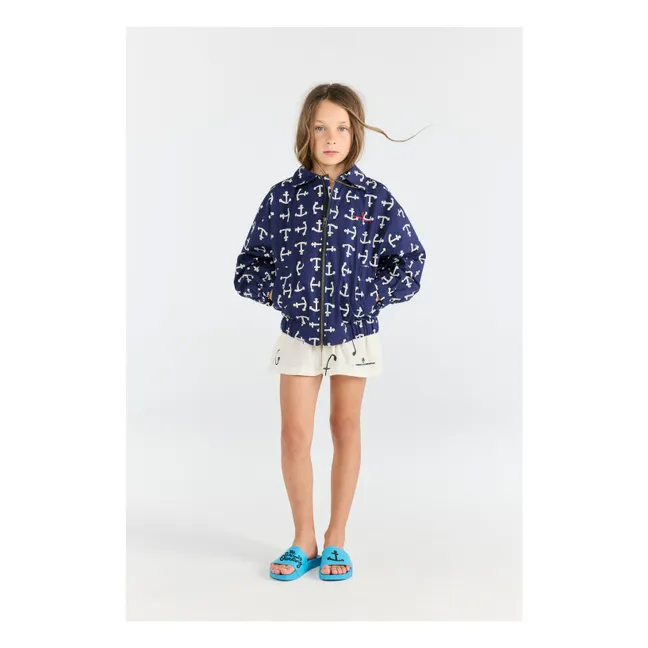 Bomber de algodón orgánico Tiger Anchors | Azul oscuro