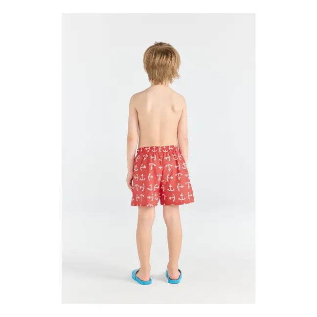 Short de Bain Anti-UV Puppy Ancres | Rouge