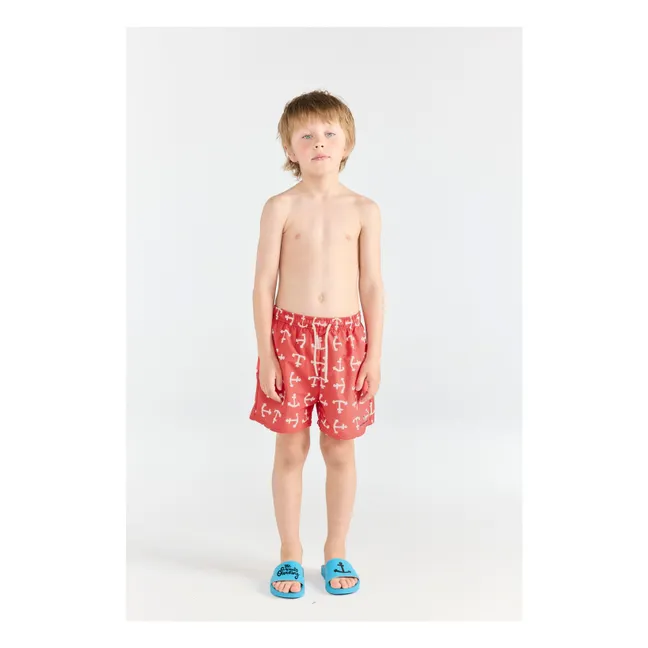 Short de Bain Anti-UV Puppy Ancres | Rouge