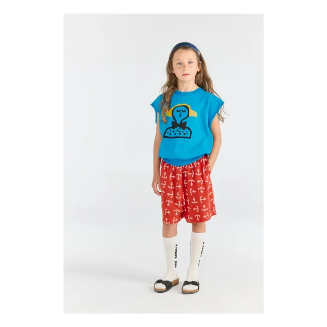 Organic Cotton Mole Anchor Shorts | Red