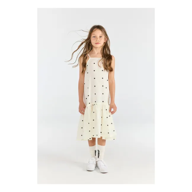 Hummingbird Dress with Dots | White