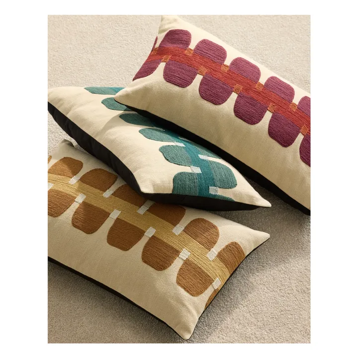 Coussin brodé Cadence | Bleu Sarah- Image produit n°3