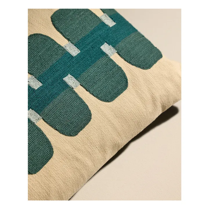Coussin brodé Cadence | Bleu Sarah- Image produit n°2