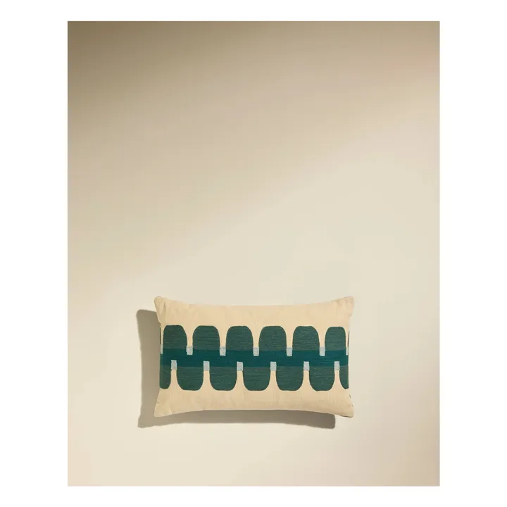 Coussin brodé Cadence | Bleu Sarah- Image produit n°1