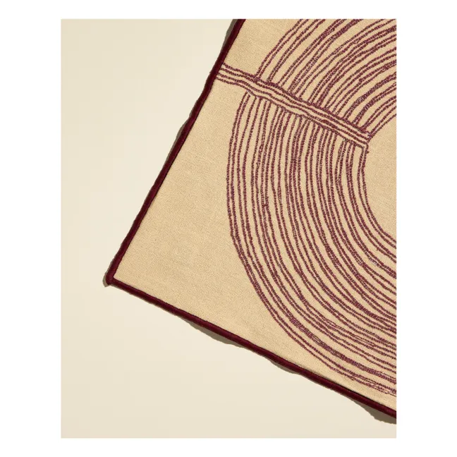 Mirage embroidered placemat | Carmine red