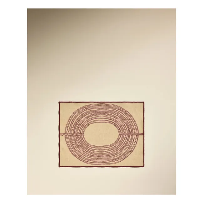 Mantel individual bordado Mirage | Rojo carmin