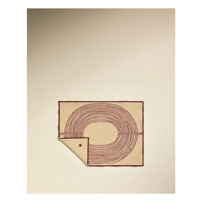 Mantel individual bordado Mirage | Rojo carmin